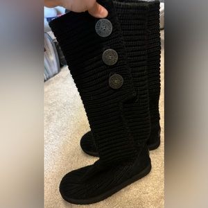 Ugg Classic Tall Sweater Boot, black, size 7